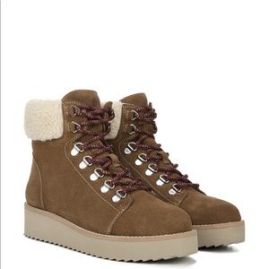 SAM EDELMAN FRANC FAUX SHEARLING TRIM HIKING BOOT